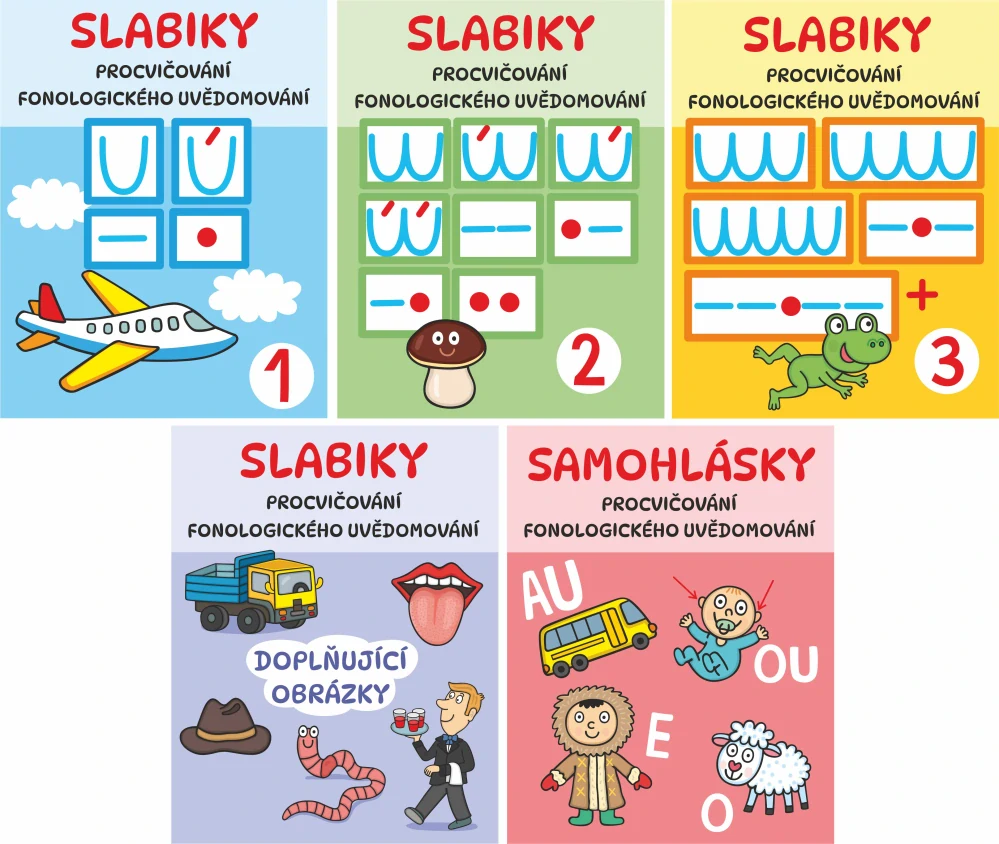Balíček fonologický - slabiky 1,2,3 + DOPLŇUJÍCÍ OBRÁZKY + SAMOHLÁSKY - elektronická verze PDF