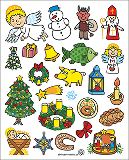 Samolepky střední - Vánoce