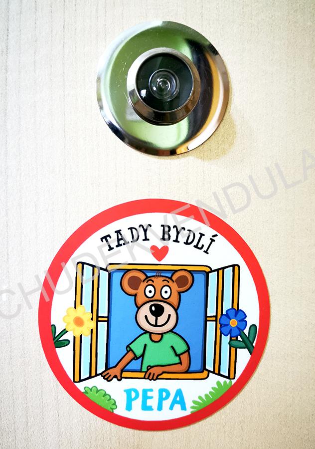 Samolepka - Tady bydlí Pepa