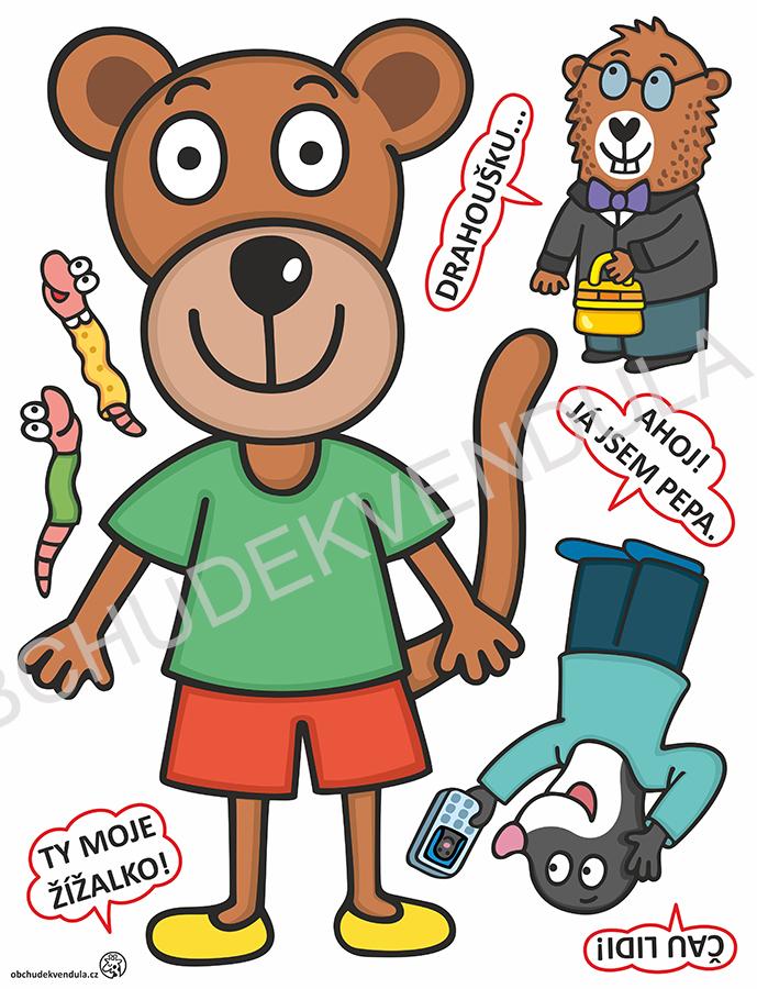 Samolepky na zeď - Pepa popleta