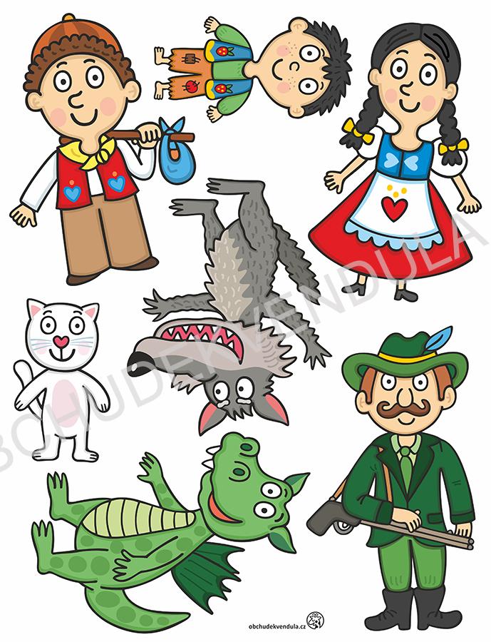 Samolepky na zeď - Pohádkové postavy